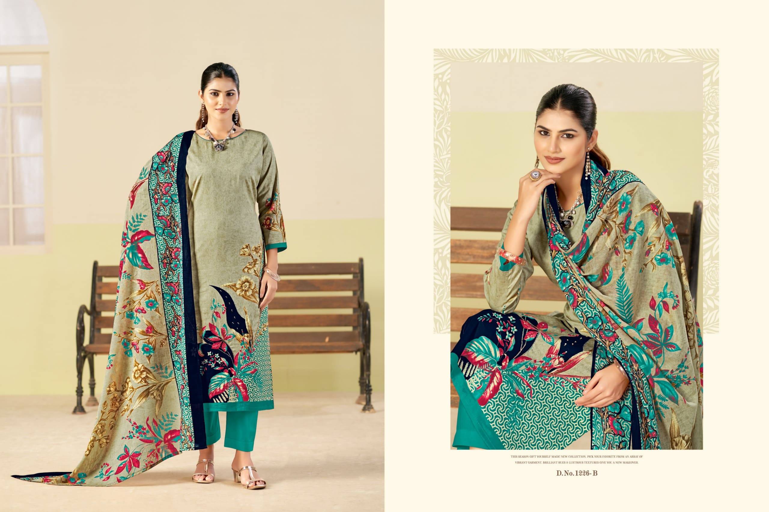 KAYKA BY AZARA 1226 A TO 1226 D Series Designer Stylish Fancy Colorful Beautiful Party Wear & Ethnic Wear Collection Pure Jam Cotton Dresses At Wholesale Price